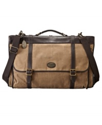 Inspired by vintage luggage and briefcases, the Fossil Estate collection pairs traditional styling details with functional design to complete your heritage look. Inspired by vintage luggage and briefcases, the Fossil Estate collection pairs traditional styling details with functional design to complete your heritage look.