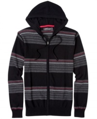 Can you dig it? Retrofit does a zip up hoodie sweater with Seventies-style stripes. Can you dig it? Retrofit does a zip up hoodie sweater with Seventies-style stripes.