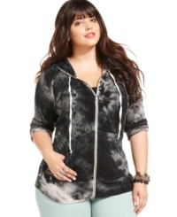 Score far-out style with American Rag's tie-dye plus size hoodie! Score far-out style with American Rag's tie-dye plus size hoodie!