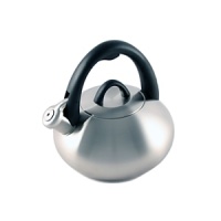 Fine design with a practical purpose, this two-quart brushed stainless steel teakettle features an easy-to-use spout level for total control, and a pleasant loud whistle to let you know when water is boiling. The large cover handle and opening makes for easy filling and cleaning. Fine design with a practical purpose, this two-quart brushed stainless steel teakettle features an easy-to-use spout level for total control, and a pleasant loud whistle to let you know when water is boiling. The large cover handle and opening makes for easy filling and cleaning.