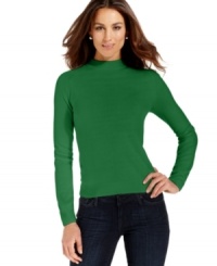 Debbie Morgan's pretty mock turtleneck sweater is rendered from cushy, soft fabric for cozy comfort all season long. Debbie Morgan's pretty mock turtleneck sweater is rendered from cushy, soft fabric for cozy comfort all season long.