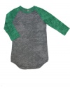 YogaColors Unisex Emoticon Burnout Baseball 3/4 Sleeve Raglan T-shirt