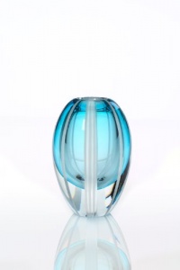 Evolution by Waterford Aqua Haze 7-Inch Vase Evolution by Waterford Aqua Haze 7-Inch Vase