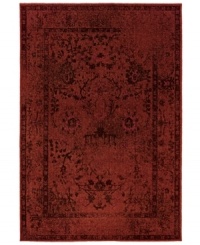 Distressed never looked so rich. The Revamp area rug from Sphinx takes a vintage-inspired damask motif and updates its heirloom appeal with modern, faded styling in vibrant ruby. Created in the USA of ultra-tough, hard-twist polypropylene. Distressed never looked so rich. The Revamp area rug from Sphinx takes a vintage-inspired damask motif and updates its heirloom appeal with modern, faded styling in vibrant ruby. Created in the USA of ultra-tough, hard-twist polypropylene.
