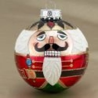 Kurt Adler Ornaments GG0383 Glass Nutcracker Ball Ornament Kurt Adler Ornaments GG0383 Glass Nutcracker Ball Ornament