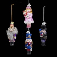 Kurt Adler 4-1/4-Inch Noble Gems Glass Nutcracker Suite Ornaments, Set of 4 Kurt Adler 4-1/4-Inch Noble Gems Glass Nutcracker Suite Ornaments, Set of 4
