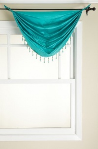 Stylemaster Tribeca Faux Silk Grommet Waterfall Valance with Beaded Trim, Turquoise, 36 by 37-Inch Stylemaster Tribeca Faux Silk Grommet Waterfall Valance with Beaded Trim, Turquoise, 36 by 37-Inch