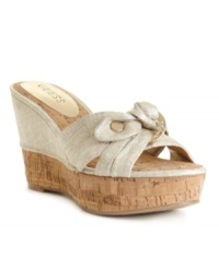 From beach blankets to boardwalk strolls, the Galloway wedges by GUESS embody the effortless glamour of summer style. From beach blankets to boardwalk strolls, the Galloway wedges by GUESS embody the effortless glamour of summer style.
