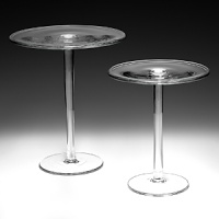 These comports are great fun and are so useful for cakes and cheeses. Used together they make a terrific statement on the dining table or sideboard. These comports are great fun and are so useful for cakes and cheeses. Used together they make a terrific statement on the dining table or sideboard.
