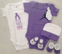 Nike Jordan Infant New Born Baby Boy/Girl Shoulder Bodysuit, Booties and Cap 0-6 Months One Set 3 Piece Set Nike Jordan Infant New Born Baby Boy/Girl Shoulder Bodysuit, Booties and Cap 0-6 Months One Set 3 Piece Set