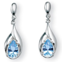 PalmBeach Jewelry 2.20 TCW Pear Cut Blue Genuine Topaz Sterling Silver Drop Earrings PalmBeach Jewelry 2.20 TCW Pear Cut Blue Genuine Topaz Sterling Silver Drop Earrings