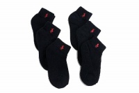 Polo Ralph Lauren Boy's Black 6-Pack Quarter Crew Socks (Sock Sz 8-9.5; Fits Shoe 13-3)