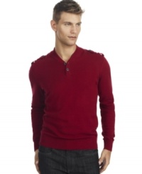 This Kenneth Cole Reaction sweater pairs classic style with modern details. This Kenneth Cole Reaction sweater pairs classic style with modern details.