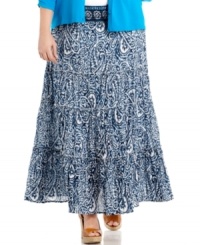 Infuse bohemian flavor to your look with Style&co.'s plus size maxi skirt-- it's a must-get for the season! Infuse bohemian flavor to your look with Style&co.'s plus size maxi skirt-- it's a must-get for the season!