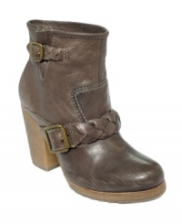 Prepped for adventure. Kensie's Stampede booties feature a small braided strap across the vamp and a chunky foot-friendly heel. Prepped for adventure. Kensie's Stampede booties feature a small braided strap across the vamp and a chunky foot-friendly heel.