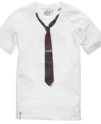 Don't get tied down with boring t-shirt style. This novelty shirt from LRG adds to your casual cool. Don't get tied down with boring t-shirt style. This novelty shirt from LRG adds to your casual cool.