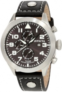 Invicta Men's 0350 II Collection Black Leather Watch Invicta Men's 0350 II Collection Black Leather Watch