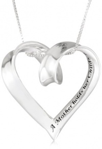 Sterling Silver A Mother Holds Her Childs Hand For A Short While and Their Hearts Forever Open Heart Pendant Necklace, 18 Sterling Silver A Mother Holds Her Childs Hand For A Short While and Their Hearts Forever Open Heart Pendant Necklace, 18