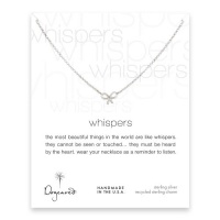 Dogeared Whispers Silver Bow Necklace - 18