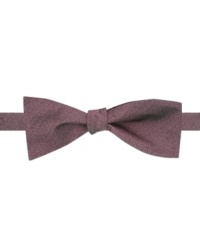 Add some luster to your look with this shiny bow tie from Penguin. Add some luster to your look with this shiny bow tie from Penguin.