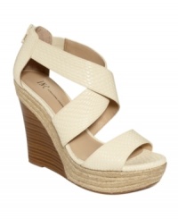 Funky lizard print adds a dose of drama to these neutral sandals. The Carlin wedges by INC International Concepts feature a zipper closure in the back for added oomph. Funky lizard print adds a dose of drama to these neutral sandals. The Carlin wedges by INC International Concepts feature a zipper closure in the back for added oomph.