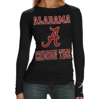 NCAA Alabama Crimson Tide Ladies Black Distressed University Logo Long Sleeve T-shirt NCAA Alabama Crimson Tide Ladies Black Distressed University Logo Long Sleeve T-shirt