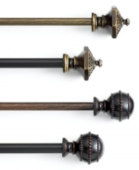 Building off Romantic-era architectural designs, the William and Henry window drapery rods lend beautiful detailing to any window's view. Choose from an array of bronze or gold colorways for regal inspiration anywhere. Building off Romantic-era architectural designs, the William and Henry window drapery rods lend beautiful detailing to any window's view. Choose from an array of bronze or gold colorways for regal inspiration anywhere.