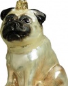 Joy to the World Collectibles European Blown Glass Pet Ornament, Pug Fawn