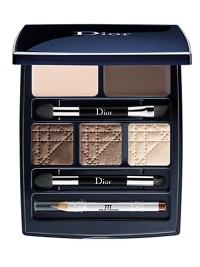 This limited-edition palette allows you to create the perfect smoky eye with 3 satin and shimmering brown and nude shadows, a mini eyeliner, and a serum infused primer. The palette also includes dual-sided applicators and tips on how to create a classic Dior smoky eye. This limited-edition palette allows you to create the perfect smoky eye with 3 satin and shimmering brown and nude shadows, a mini eyeliner, and a serum infused primer. The palette also includes dual-sided applicators and tips on how to create a classic Dior smoky eye.