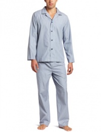 HUGO BOSS Men's Sleepwear Woven Blue Plaid Pajama Set, Blue, X-Large
