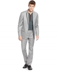 Silver fox. Go gray all the way in this sleek, stylin' blazer from American Rag. Silver fox. Go gray all the way in this sleek, stylin' blazer from American Rag.