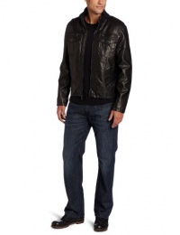 Kenneth Cole Men's Wet Faux Leather Bomber Jacket Kenneth Cole Men's Wet Faux Leather Bomber Jacket