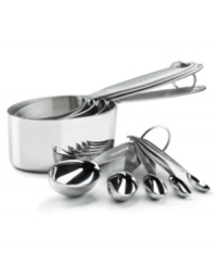 Make your recipes just right each and every time. This set of measuring cups and spoons are designed for precision cooking, made from heavy-duty stainless steel for long-lasting service in your kitchen. You can even use the larger cups on the stovetop to melt butter or chocolate! Limited lifetime warranty. Make your recipes just right each and every time. This set of measuring cups and spoons are designed for precision cooking, made from heavy-duty stainless steel for long-lasting service in your kitchen. You can even use the larger cups on the stovetop to melt butter or chocolate! Limited lifetime warranty.