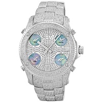 JBW Men's JB-6213-C Jet Setter Silver Stainless Steel Five Time Zone Diamond Watch