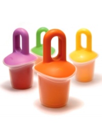Create a homemade popsicle with the juices of your choice, then hide fruits or other sweet treats in the hollow center for a delicious surprise. Cleverly designed, these space-savers store separately, fitting in the open areas of your freezer, and feature lipped edges and drip bowls, so you can wipe your hands clean of stickiness. 1-year warranty. Create a homemade popsicle with the juices of your choice, then hide fruits or other sweet treats in the hollow center for a delicious surprise. Cleverly designed, these space-savers store separately, fitting in the open areas of your freezer, and feature lipped edges and drip bowls, so you can wipe your hands clean of stickiness. 1-year warranty.