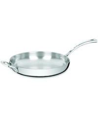 Bonjour amazing meals! A three-layer design features a pure aluminum core enveloped in stainless steel for even, quick and powerful heating. Elegantly crafted with a contoured handle and a classic shape, this skillet transports the art of French cooking into your kitchen. Lifetime warranty. Bonjour amazing meals! A three-layer design features a pure aluminum core enveloped in stainless steel for even, quick and powerful heating. Elegantly crafted with a contoured handle and a classic shape, this skillet transports the art of French cooking into your kitchen. Lifetime warranty.