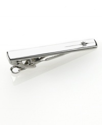 Before you walk out the door, don't forget the extra touch of dapper style with this Geoffrey Beene polished silver tie clip. Before you walk out the door, don't forget the extra touch of dapper style with this Geoffrey Beene polished silver tie clip.