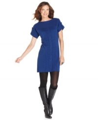 Create a cozy ensemble that stays figure-flattering in this Elementz sweater dress. Create a cozy ensemble that stays figure-flattering in this Elementz sweater dress.