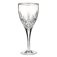This newest group of stemware features the signature Lismore cuts on a graceful pulled stem with lovely open diamond, wedge cuts, and a platinum band on the rim. This newest group of stemware features the signature Lismore cuts on a graceful pulled stem with lovely open diamond, wedge cuts, and a platinum band on the rim.