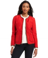 Instantly introduce texture to any ensemble with Charter Club's quilted coat. Satin piping lends a preppy touch, too!