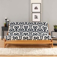 Sure Fit Ikat 1-Piece Futon Slipcover, Black/Ivory Sure Fit Ikat 1-Piece Futon Slipcover, Black/Ivory