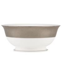 Draped in sumptuous metal, the Platinum Voile serving bowl evokes the luxurious woven fabrics in Donna Karan's ready-to-wear collection. A simple etched pattern contrasts its brilliant sheen for a look as chic as anything on the runway. Draped in sumptuous metal, the Platinum Voile serving bowl evokes the luxurious woven fabrics in Donna Karan's ready-to-wear collection. A simple etched pattern contrasts its brilliant sheen for a look as chic as anything on the runway.