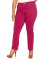 Snag an on-trend look with Style&co.'s plus size skinny jeans, featuring a colored wash!