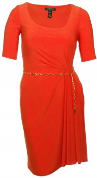 Lauren Ralph Lauren Women's Chain Belt Jersey Dress Lauren Ralph Lauren Women's Chain Belt Jersey Dress