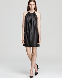 Jay Godfrey's Curtis dress lends a leather-like look on a simple and sporty silhouette. Jay Godfrey's Curtis dress lends a leather-like look on a simple and sporty silhouette.