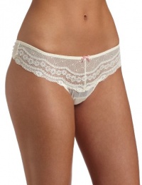 Betsey Johnson Women's Eyelet Lace Lo-Rise Wide Side Thong, Suzy Snow, Medium Betsey Johnson Women's Eyelet Lace Lo-Rise Wide Side Thong, Suzy Snow, Medium