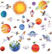 RoomMates RMK1316SCS Outer Space Peel & Stick Wall Decals RoomMates RMK1316SCS Outer Space Peel & Stick Wall Decals
