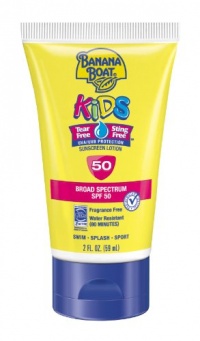 Banana Boat Kids Tear Free Sunscreen Lotion Travel Size SPF 50, 2 Ounce (Pack of 3)