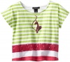 Baby Phat Girl's  Colorblock Stripe Top, Green, Small