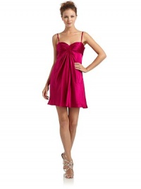 THE LOOKRuched, padded bustAdjustable spaghetti strapsCurved ruched detail, frontSide zip closureTHE FITAbout 33 from shoulder to hemTHE MATERIALSilkFully linedCARE & ORIGINDry cleanImportedModel shown is 5'9 (175cm) wearing US size 4. THE LOOKRuched, padded bustAdjustable spaghetti strapsCurved ruched detail, frontSide zip closureTHE FITAbout 33 from shoulder to hemTHE MATERIALSilkFully linedCARE & ORIGINDry cleanImportedModel shown is 5'9 (175cm) wearing US size 4.